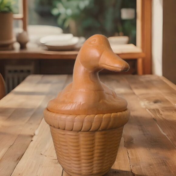 Brique Ware Terra Cotta Duck Casserole Dish Rustic Covered Bakeware Vintage - Picture 3 of 10